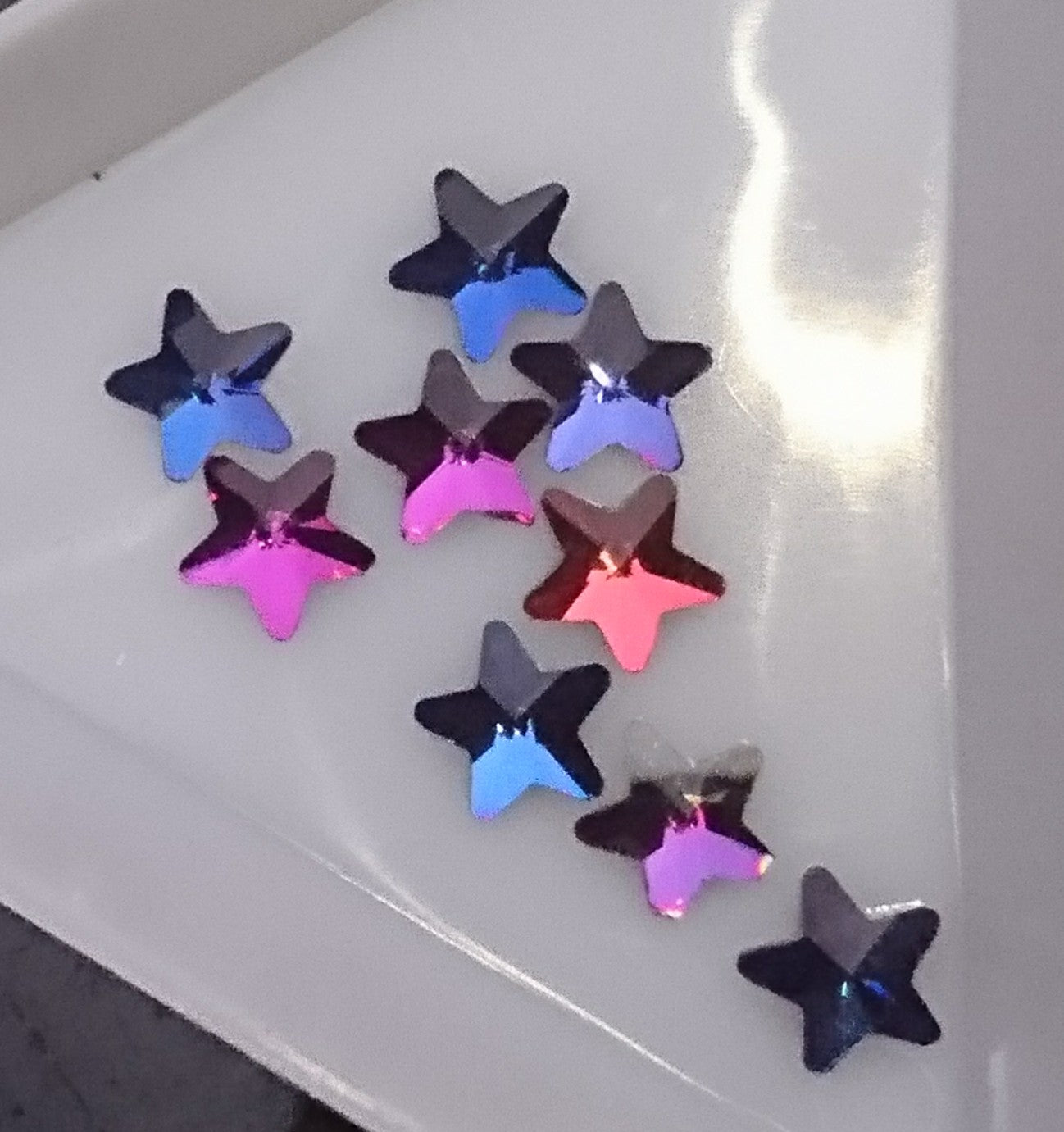 Star Shaped rainbow crystals 10 pack - Nirvana Nail and Beauty Supplies 