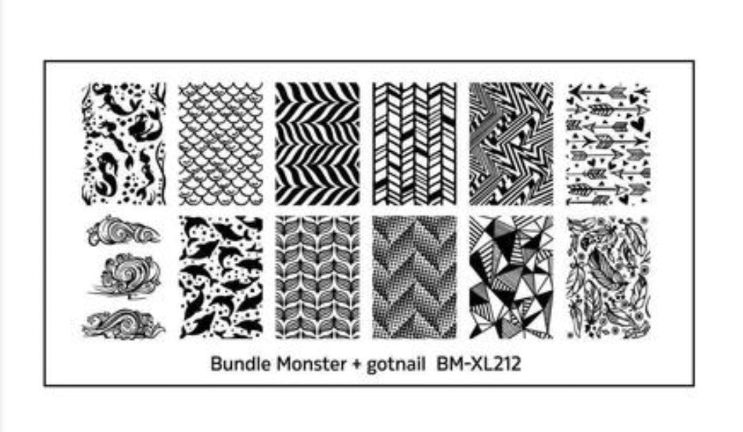 gotnail Blogger Collaboration Nail Art Polish Stamping Plates - Set 3 (BM-XL212) - Nirvana Nail and Beauty Supplies 