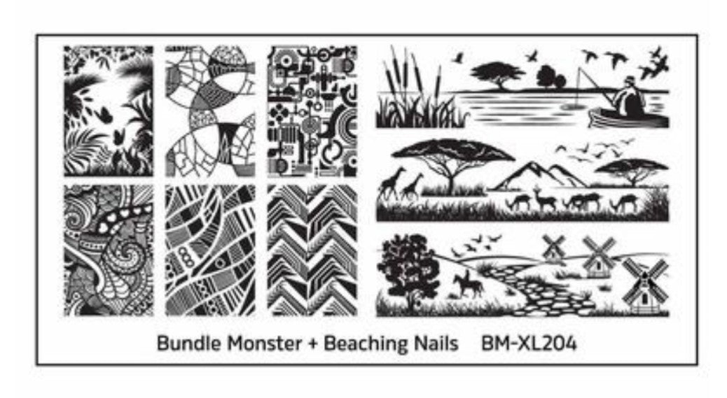 Blogger Collaboration Nail Art Polish Stamping Plates - BM-XL204, Beaching Nails - Nirvana Nail and Beauty Supplies 