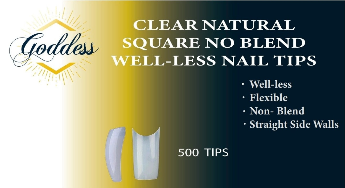 Goddess Clear Square Well-less Nail Tips