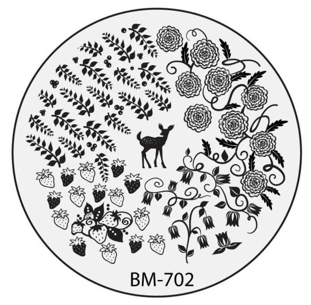 Secret Garden - Deer Pass Me The Berries (BM-702) Stamping Plate