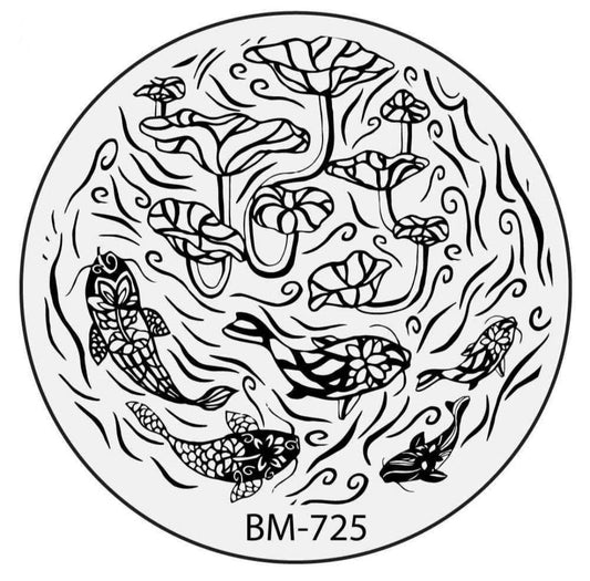 Secret Garden - Koi Pond (BM-725) Stamping Plate