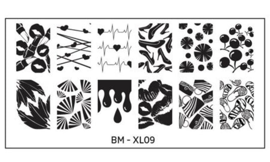 Bundle Monster Full Nail Designs (XL09) Stamping Plate