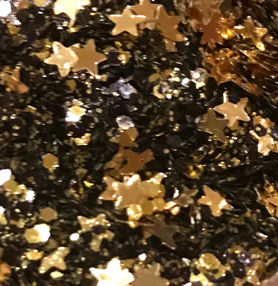 Sparklies Glitter Black and Gold - Nirvana Nail and Beauty Supplies 